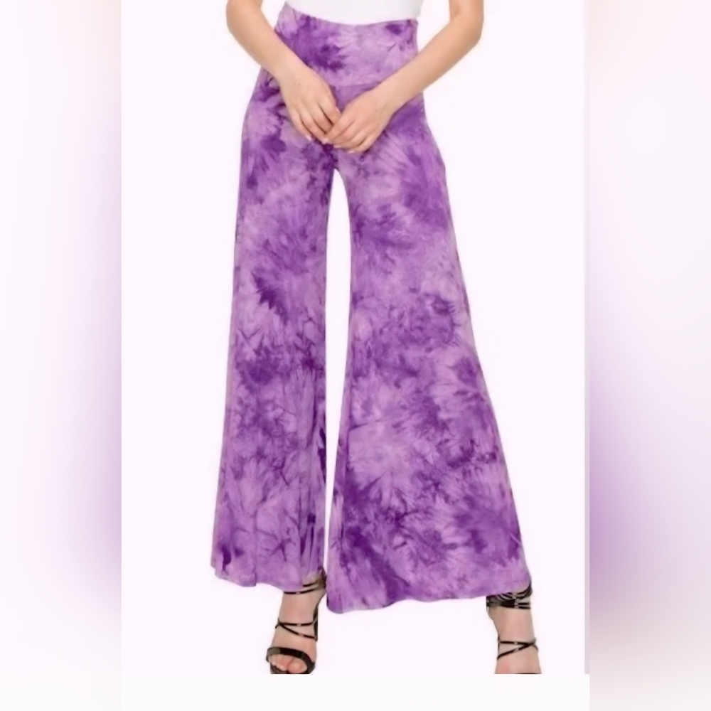 Bundle Of Two Purple Tie Dye Palazzo + Harem Pants Size Large